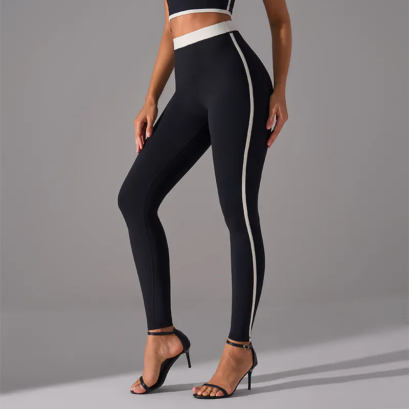 YL-039 Charcoal Private Label Lightweight Track Yoga Pants view 2 for activewear sourcing
