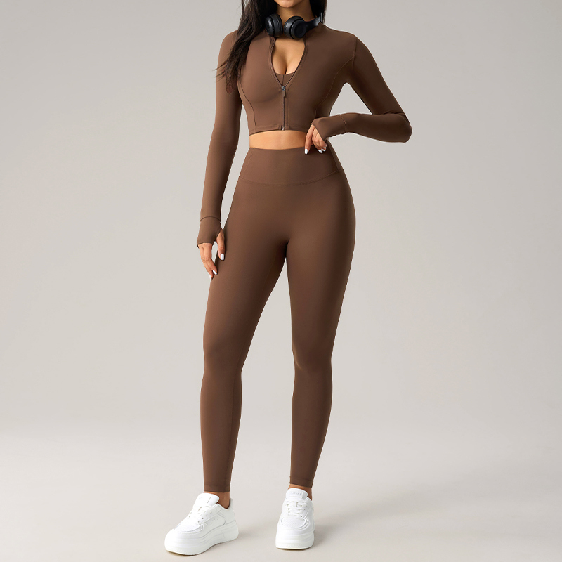 YS-008 White Custom One Shoulder Sports Bra High Waisted Leggings Set view 3 for activewear sourcing