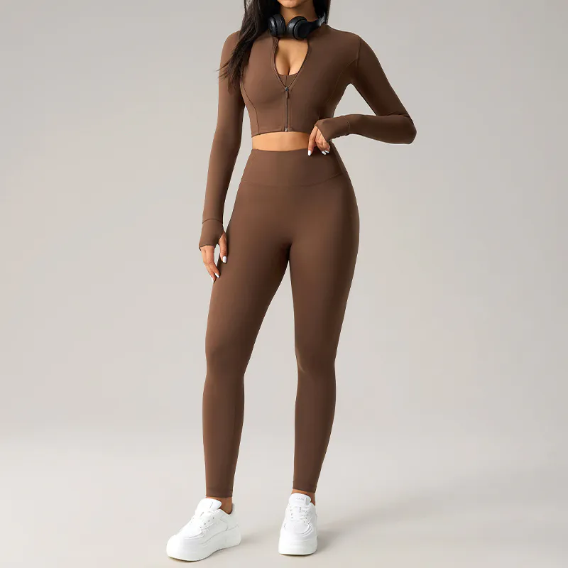 YS-039 White Private Label One-Shoulder Bra and Legging Set view 3 for activewear sourcing