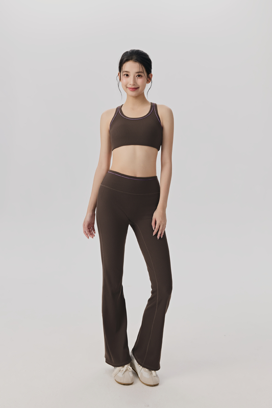YS-037 Custom Bra and Flare Legging Yoga Set view 3 for activewear sourcing