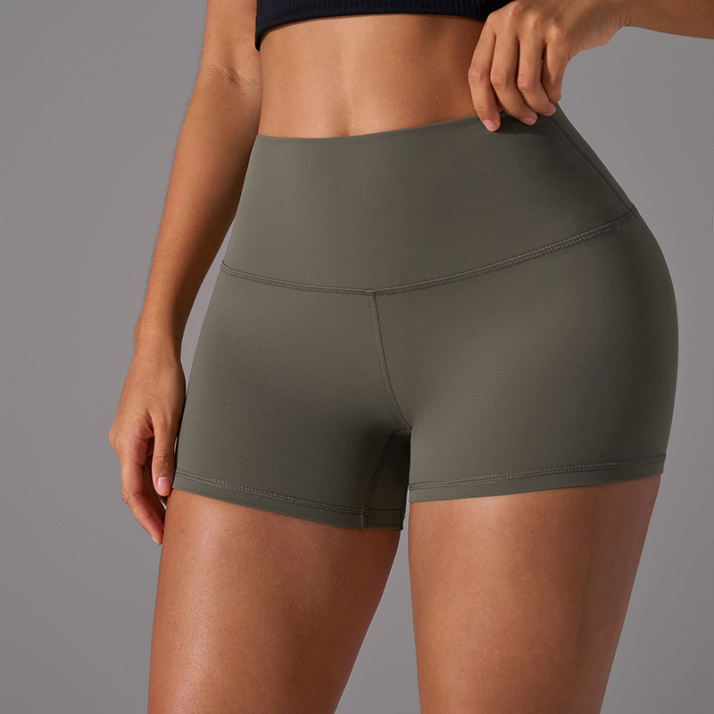 SH-003 Pink Private Label High Waisted Workout Shorts view 3 for activewear sourcing