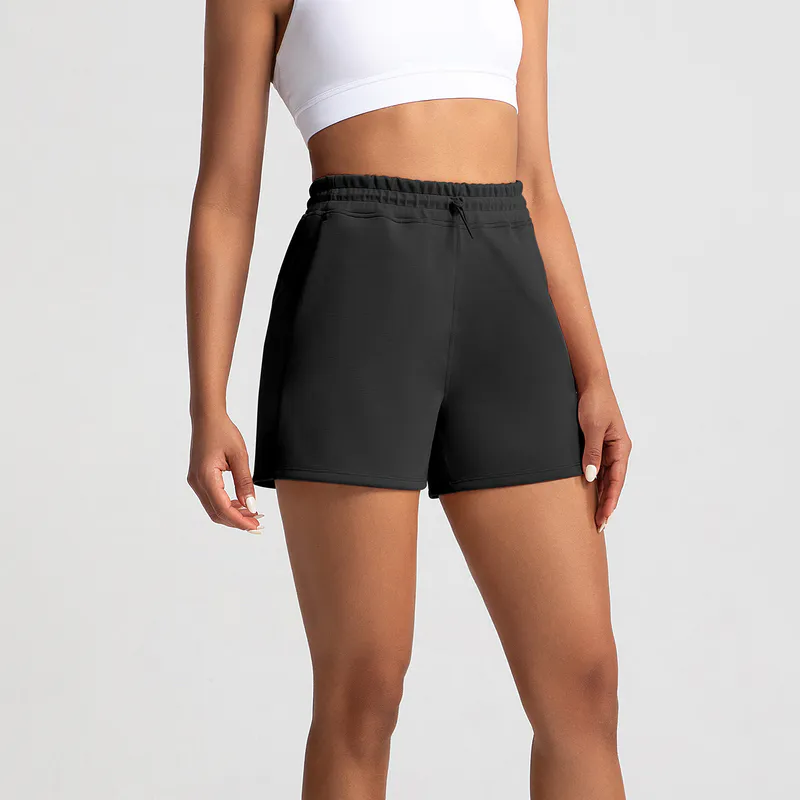 SH-004 Custom Creamy Sweat Shorts with Elastic Waist Side Pockets view 4 for activewear sourcing