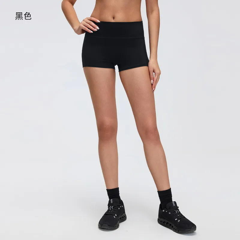 SH-027 White Private Label High-Waist Yoga Shorts view 2 for activewear sourcing