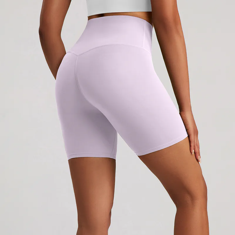 SH-024 Charcoal Private Label Nylon Spandex High Waist Yoga Shorts view 2 for activewear sourcing