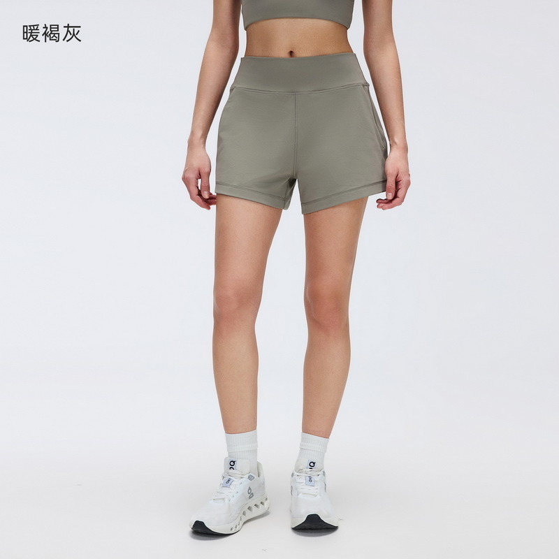 SH-028 White Custom Pocket Stretch Yoga Shorts view 2 for activewear sourcing