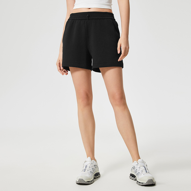SH-040 Charcoal Custom High-Waist Yoga Shorts view 4 for activewear sourcing