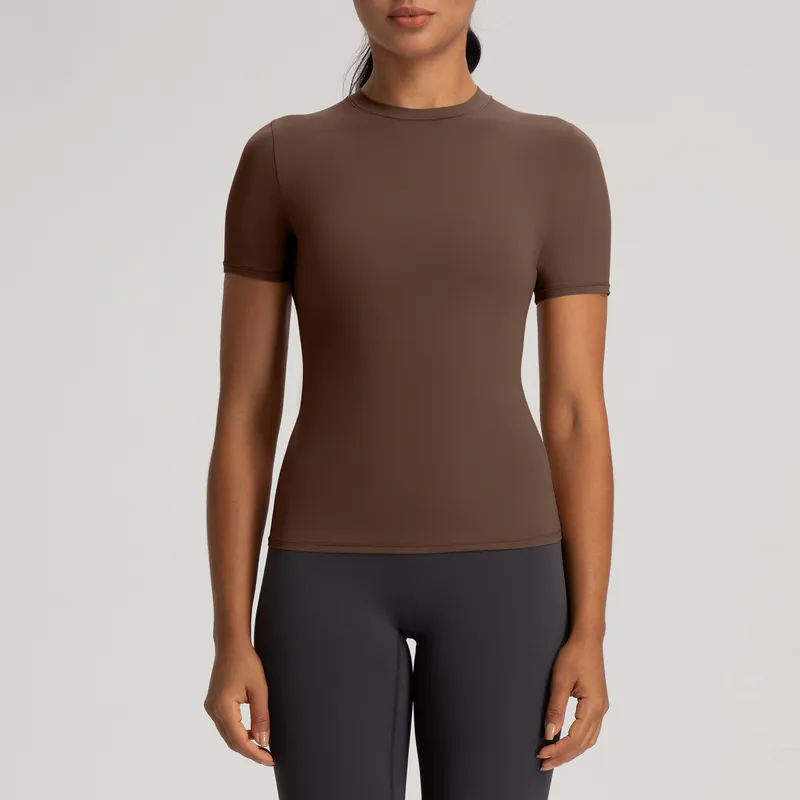 YT-022 White Custom Ultra Soft Short Sleeve Workout Top view 2 for activewear sourcing
