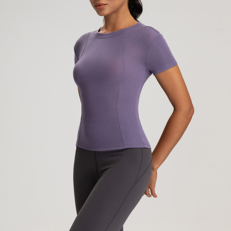 YT-033 Red Private Label Training Yoga Top view 2 for activewear sourcing