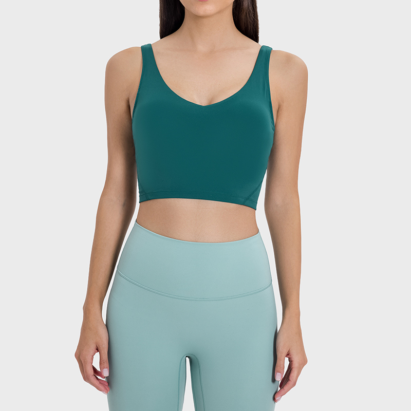YT-034 White Custom Cropped Yoga Top view 4 for activewear sourcing