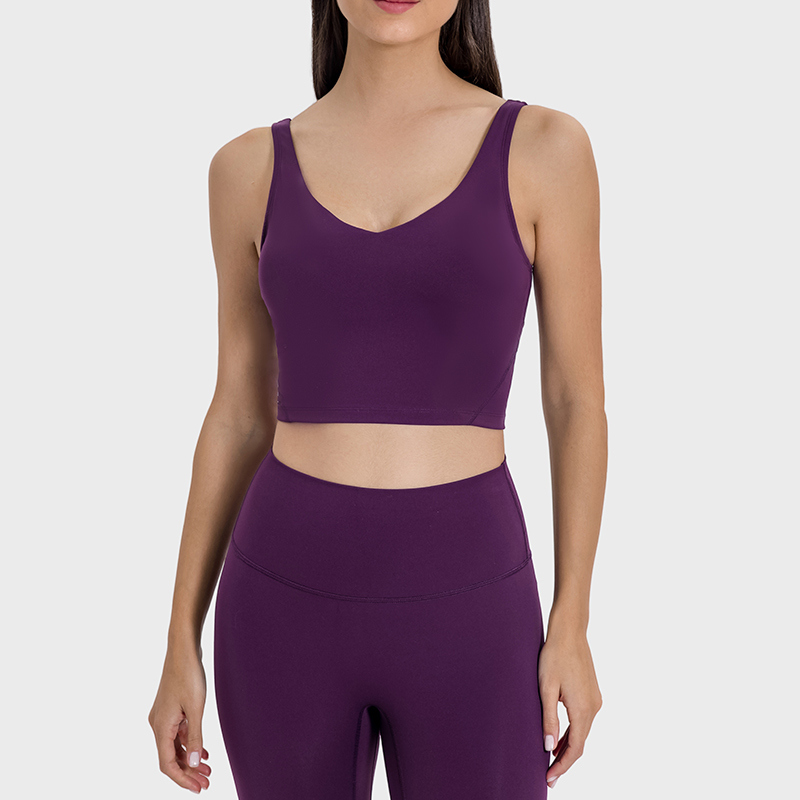 YT-034 Custom Cropped Yoga Top view 5 for activewear sourcing