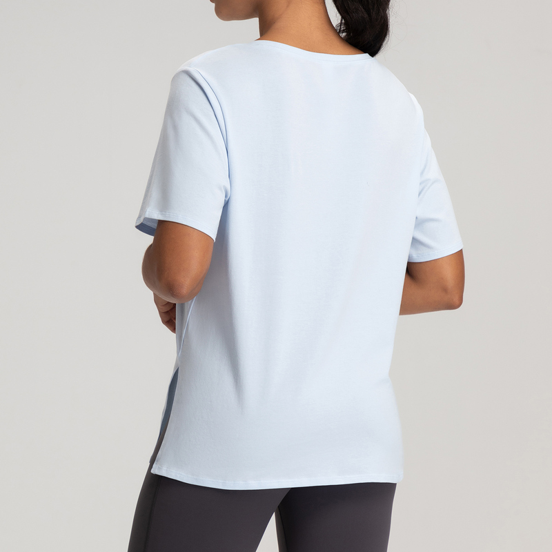 YT-035 Black OEM Short Sleeve Yoga Tee view 4 for activewear sourcing