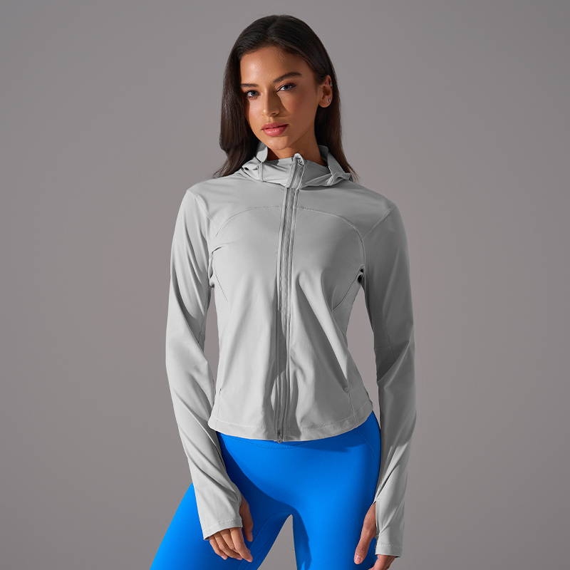 OEM UV protection hooded yoga jacket for activewear sourcing