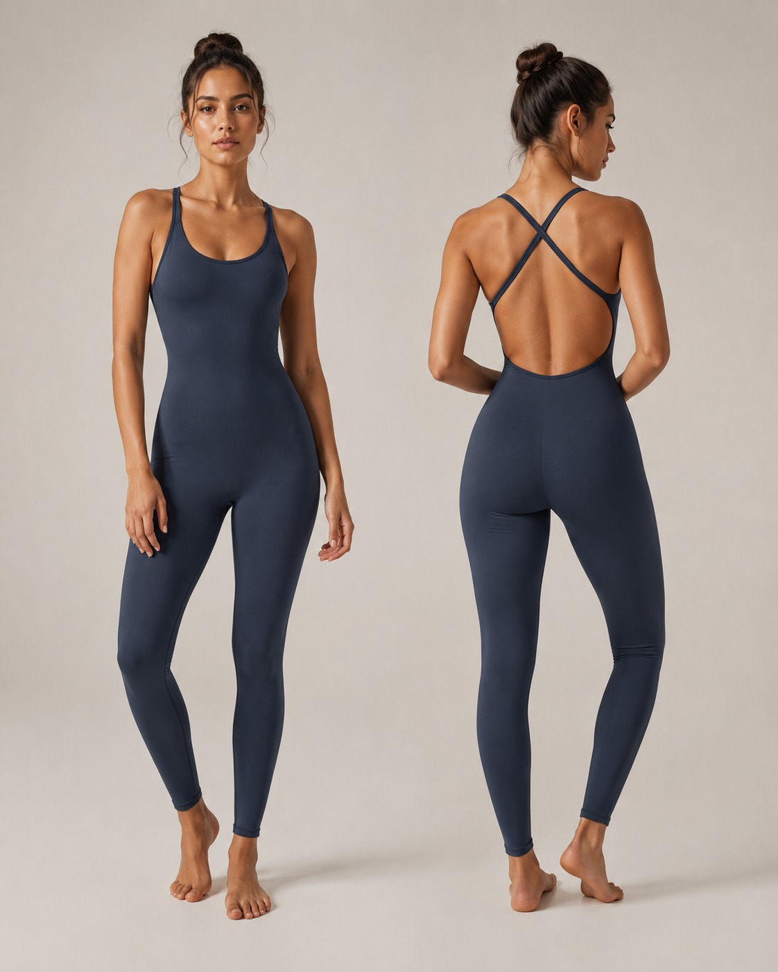 OEM Open Back Yoga Jumpsuit for private label OEM activewear manufacturing