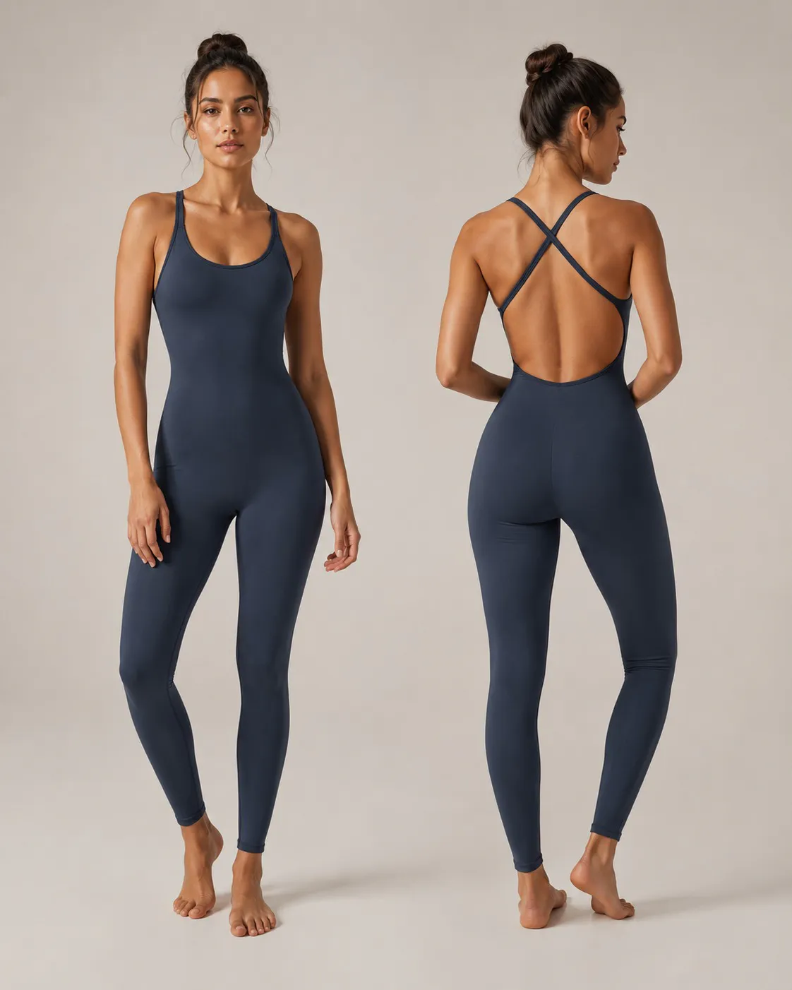 OEM Open Back Yoga Jumpsuit for private label OEM activewear manufacturing