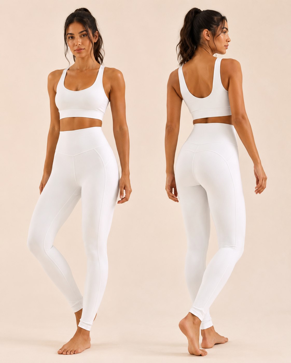 Contour seam activewear collection for leggings and sculpting silhouettes