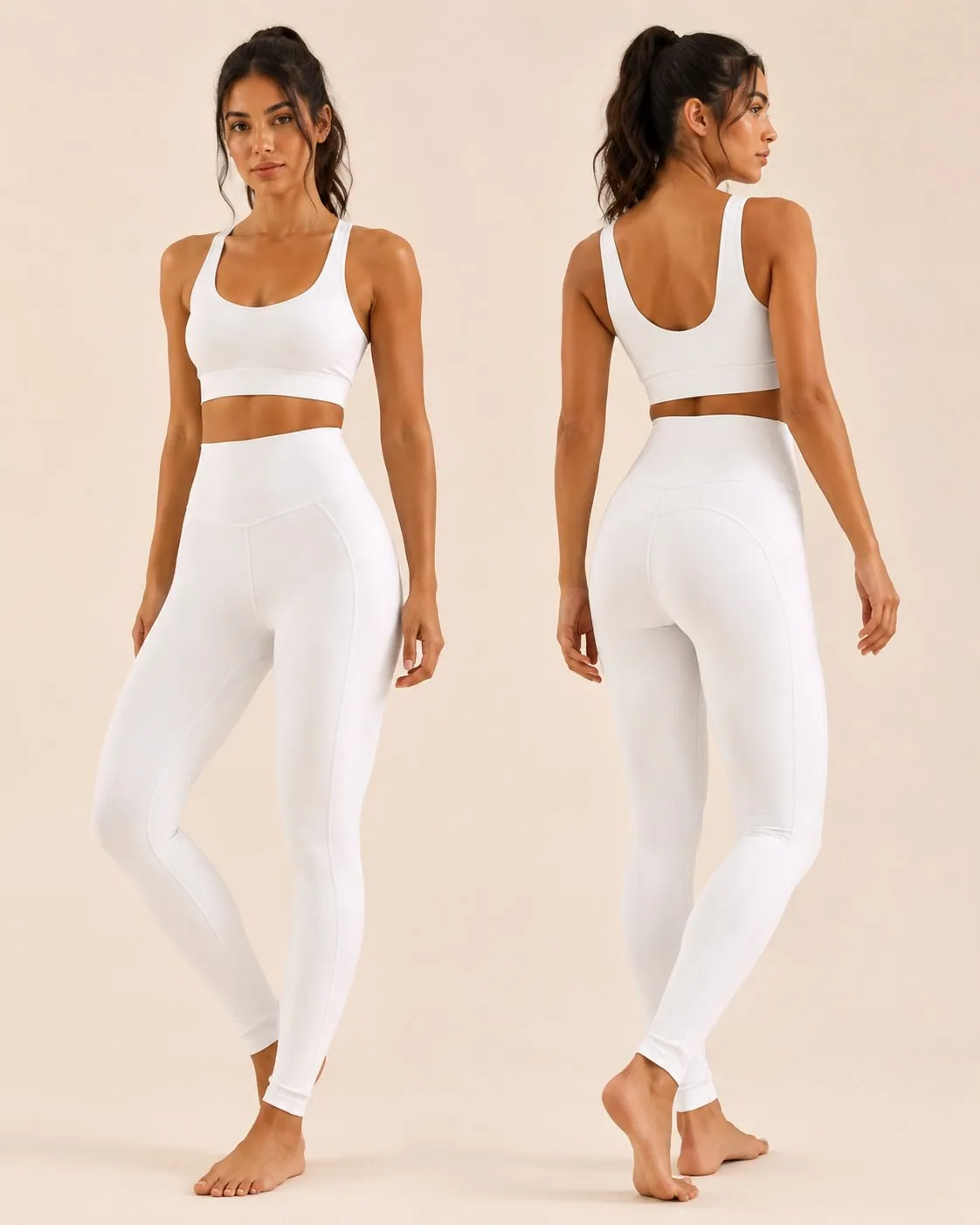 OEM sculpting seam leggings with naked feel fabric direction