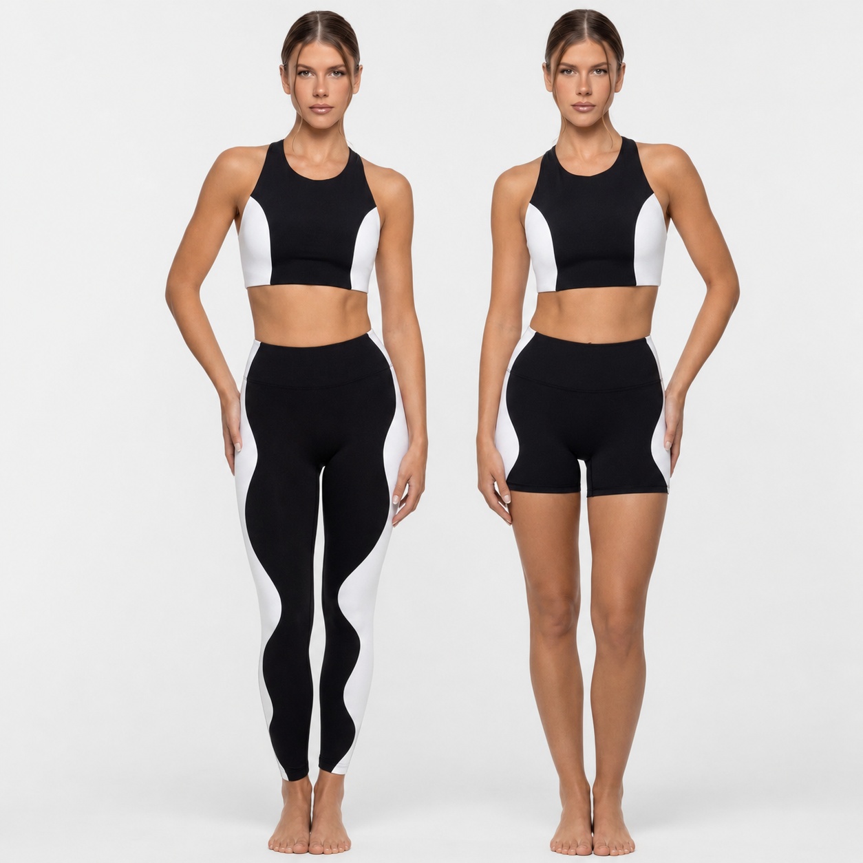 Quick Dry Legging and Shorts Set for custom activewear manufacturing