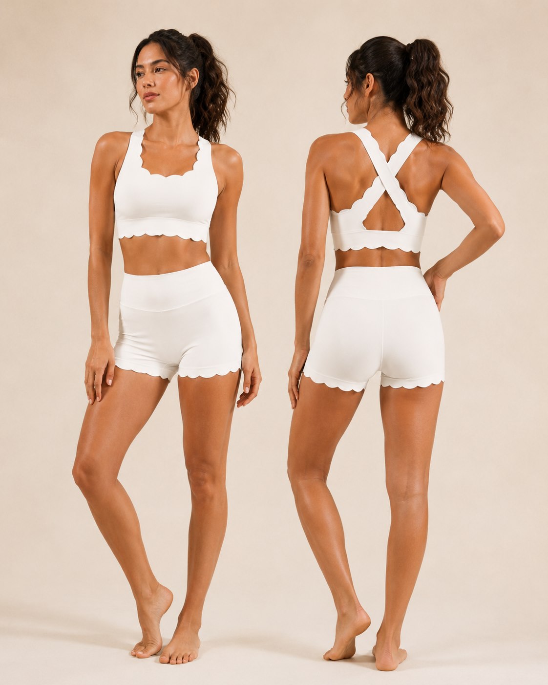 Custom Cross Back Shorts Set for private label OEM activewear manufacturing