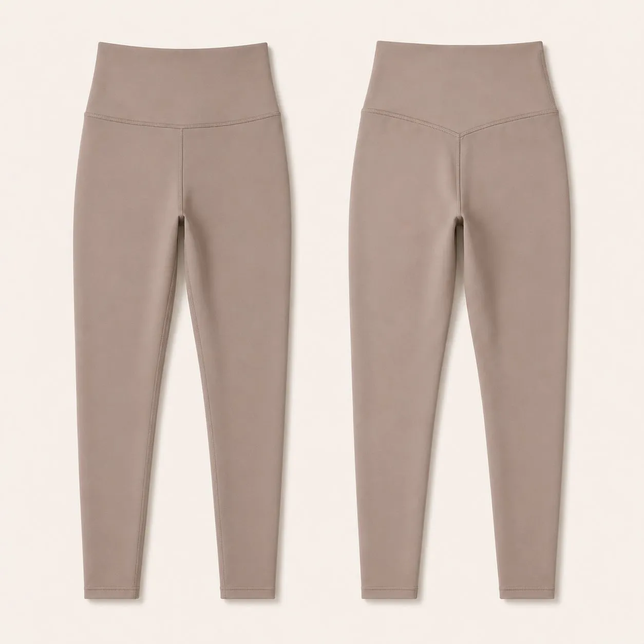 Custom yoga leggings front and back view for private label manufacturing